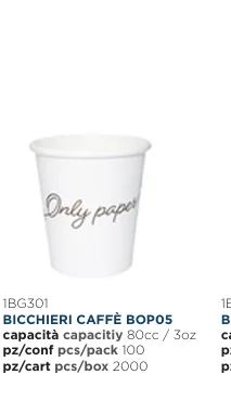 Bicchiere caffè BOP05 &ndash; 80cc
