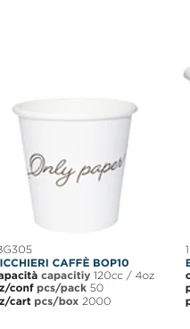 Bicchiere caffè BOP10 &ndash; 120cc